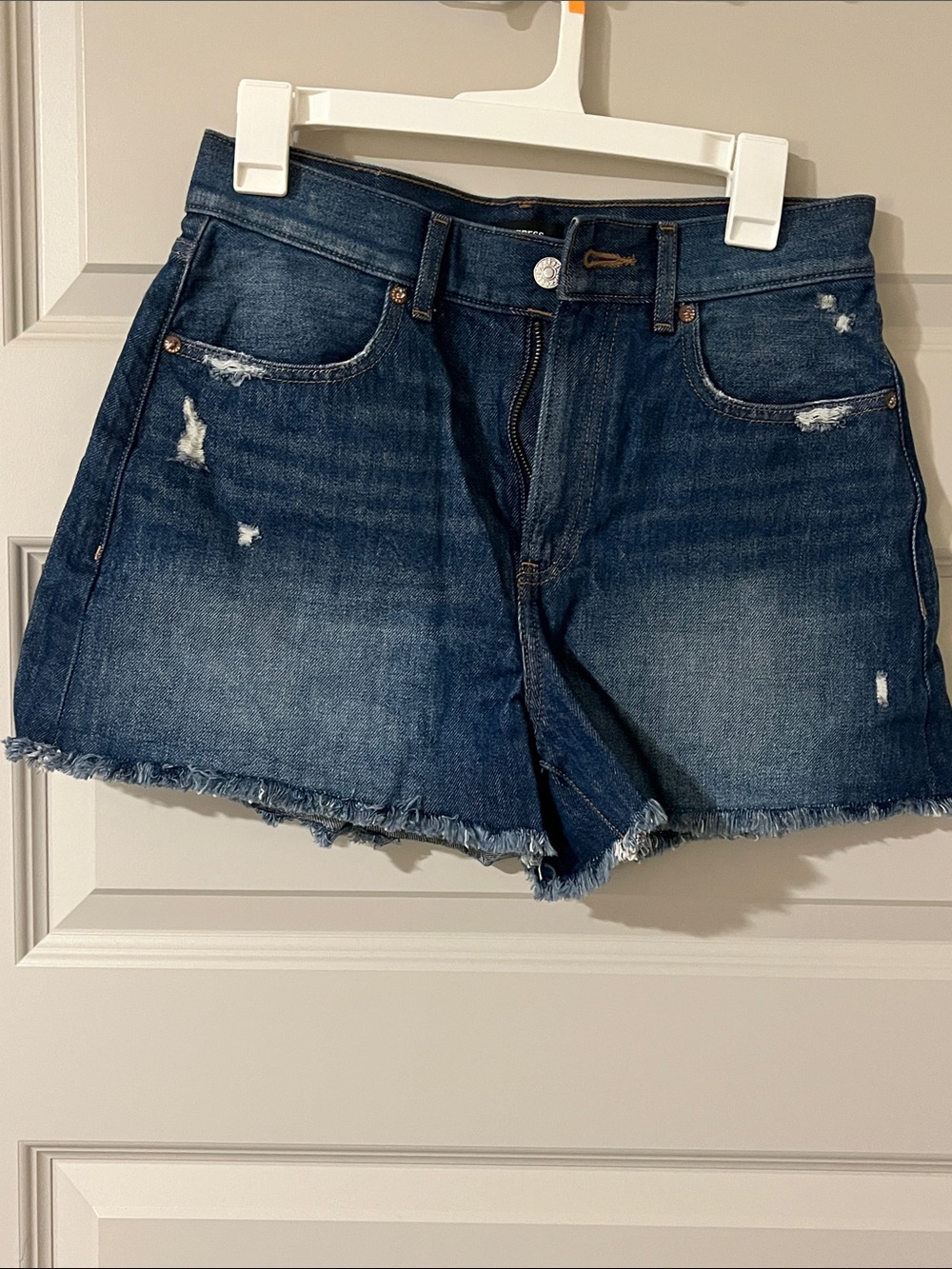 Express denim mom shorts
